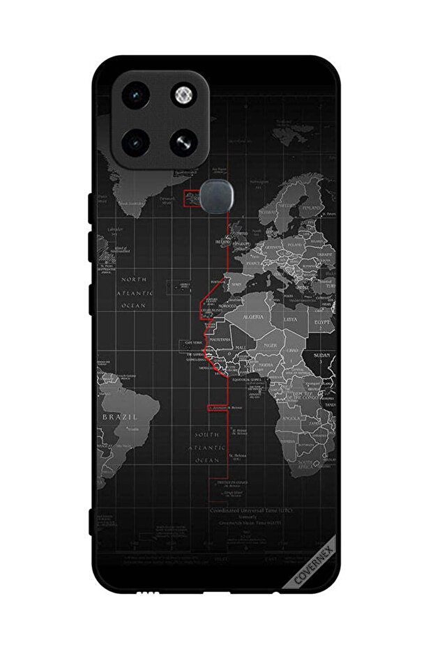 غطاء حماية لهاتف Infinix Smart 6 خريطة العالم