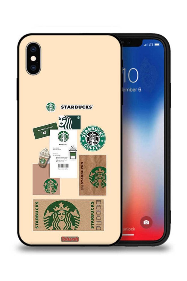 جراب حماية لجهاز Apple iPhone XS Max بملصق قهوة