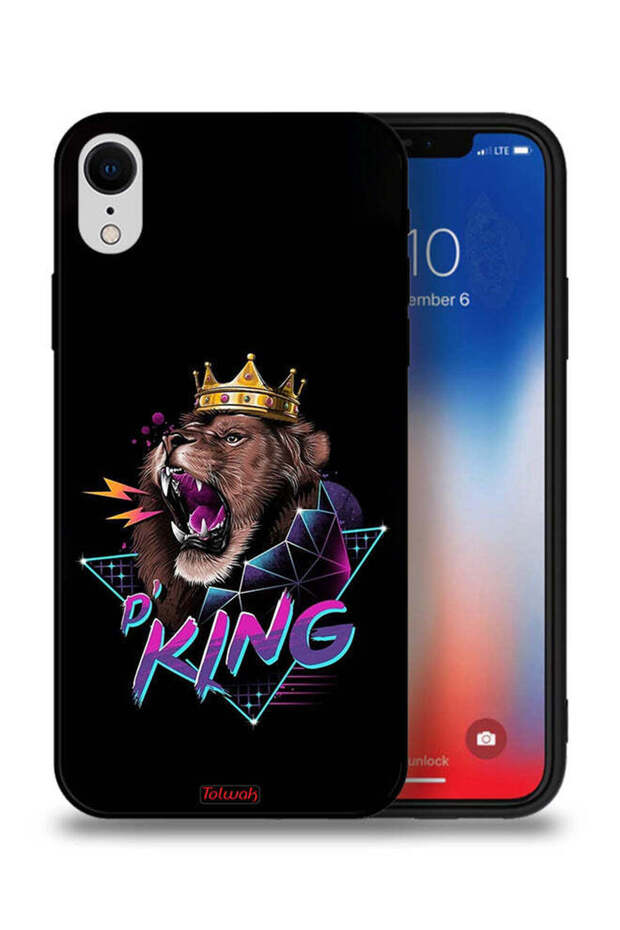 جراب حماية لجهاز Apple iPhone XR برسومات الأسد الملك