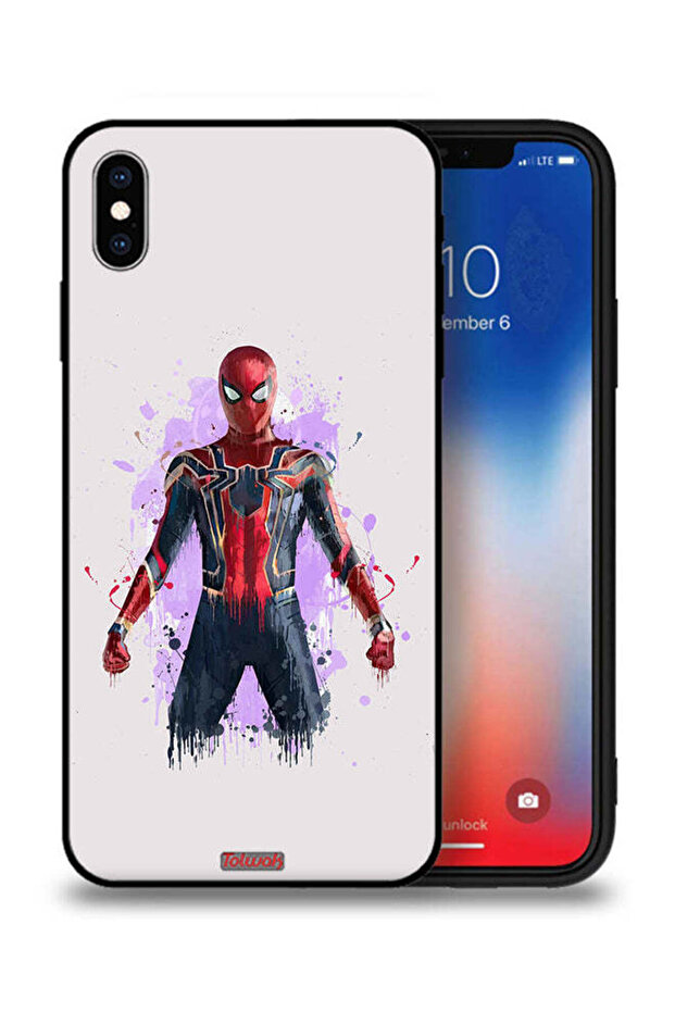 جراب حماية لجهاز Apple iPhone XS Max بتصميم العنكبوت الحديدي