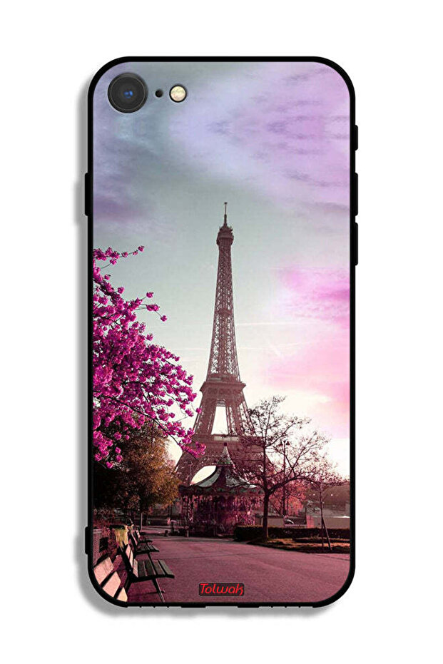 غطاء حماية لجهاز Apple iPhone 8 بتصميم برج إيفل - 2