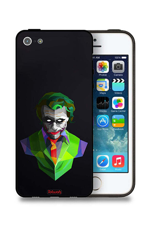 غطاء حماية لجهاز Apple iPhone 5/5s/SE بطبعة فن تجريدي للجوكر