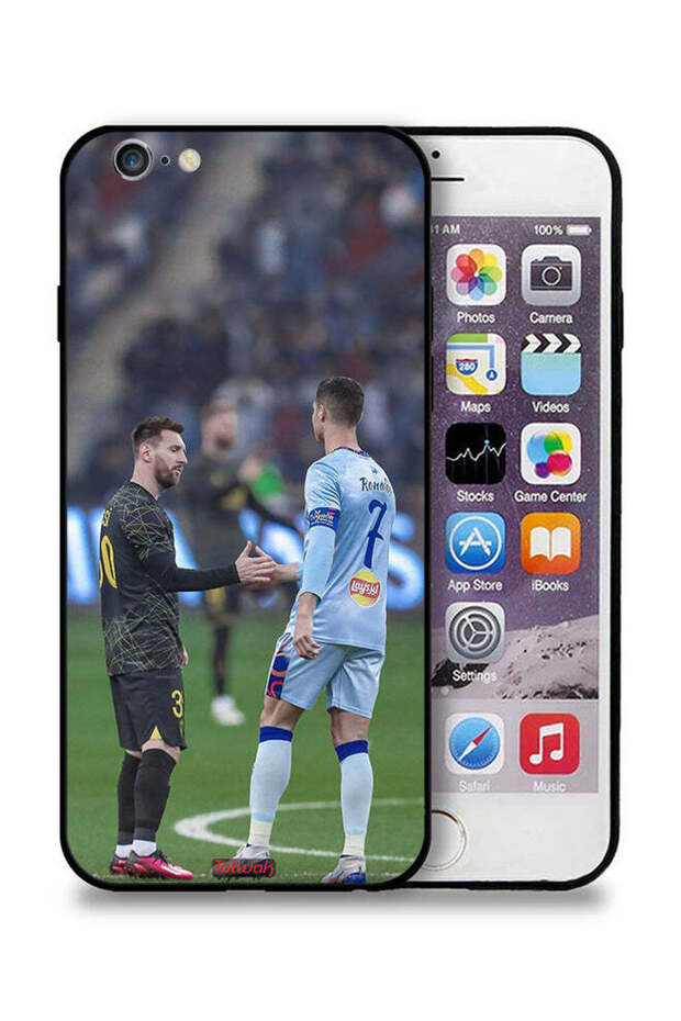 جراب حماية لهاتف Apple iPhone 6/6s ميسي ورونالدو