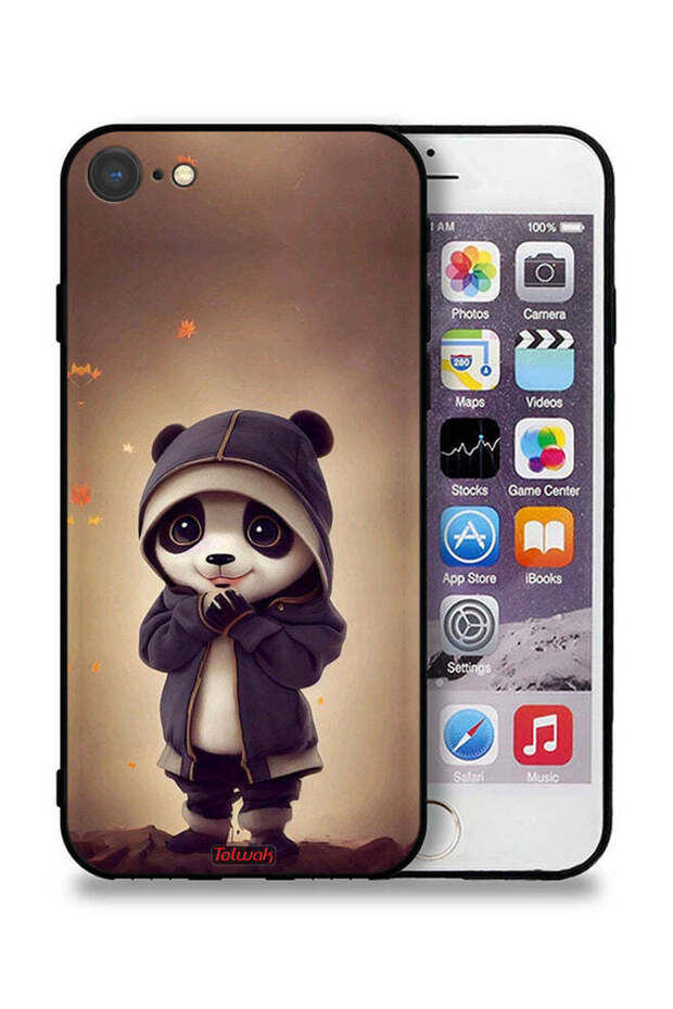 جراب حماية لجهاز Apple iPhone 8 بتصميم باندا صغير لطيف