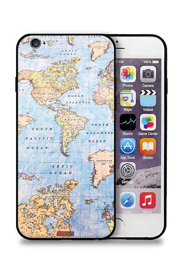 جراب حماية Apple iPhone 6/6s بتصميم خريطة العالم - 1