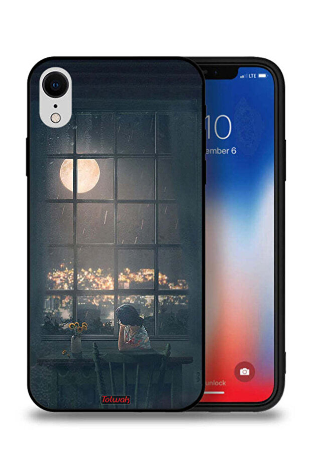 غطاء حماية لجهاز Apple iPhone XR مع صورة فنية للقمر