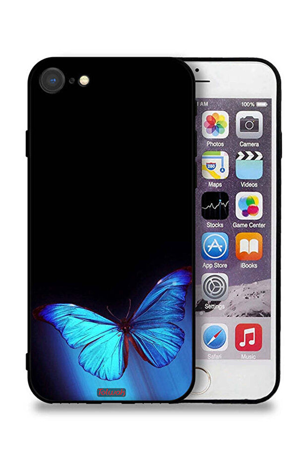 غطاء حماية لجهاز Apple iPhone 8 بتصميم فراشة
