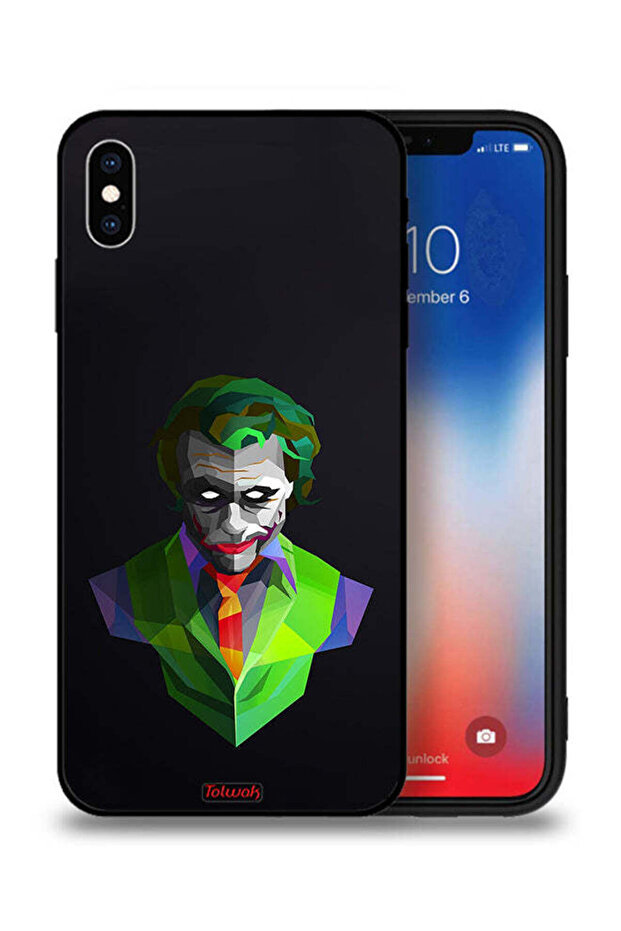 غطاء حماية لجهاز Apple iPhone XS Max بتصميم فن تجريدي للجوكر