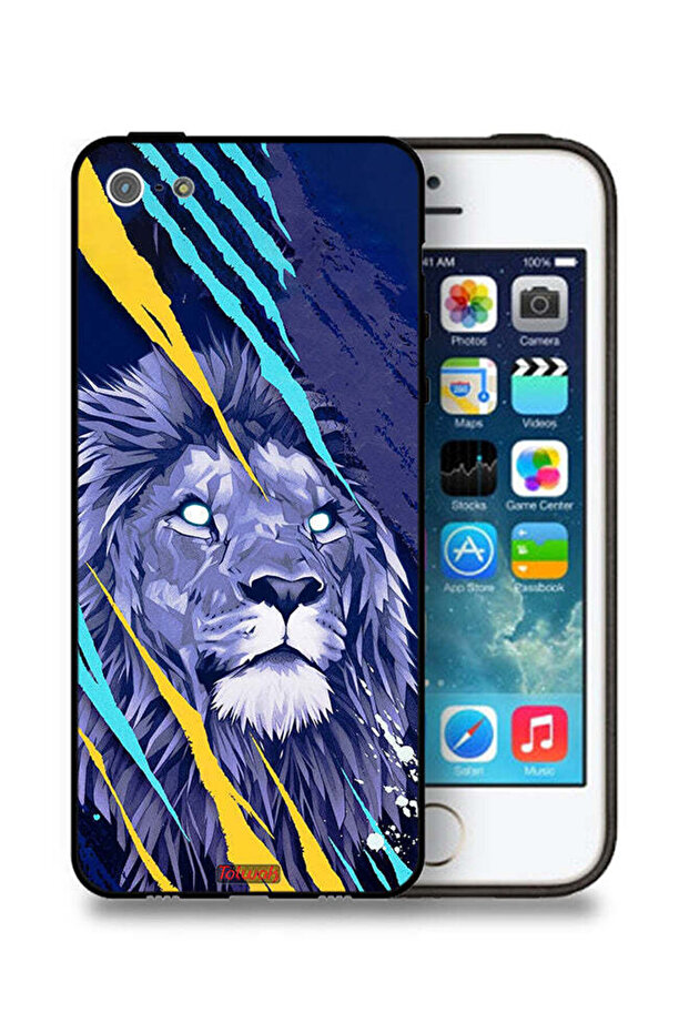 غطاء حماية لجهاز Apple iPhone 5/5s/SE بطبعة الأسد الملك