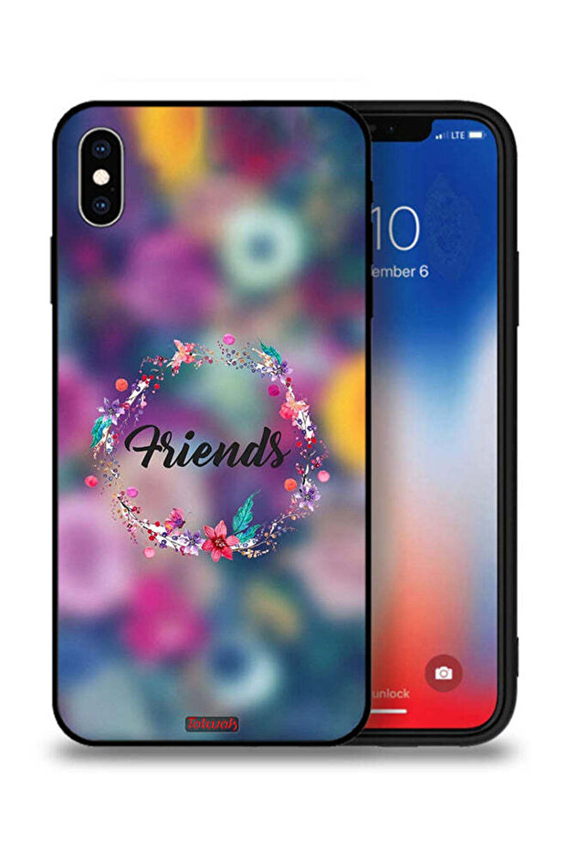 جراب حماية لجهاز Apple iPhone XS Max بتصميم خاتم عليه رسمة "أصدقاء الزهور"