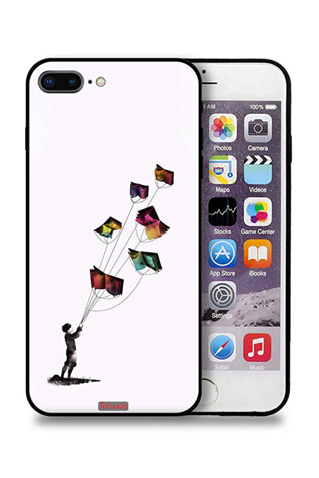غطاء حماية لجهاز Apple iPhone 8 Plus بتصميم كتاب الطائرات الورقية