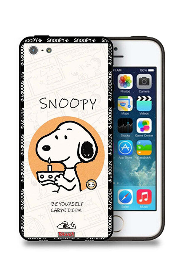 غطاء حماية لجهاز Apple iPhone 5/5s/SE بتصميم سنوبي "كن نفسك"