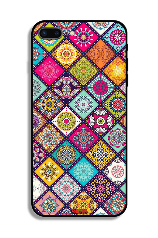 Apple iPhone 7 Plus Protective Case Mandala Squares Pattern - 2