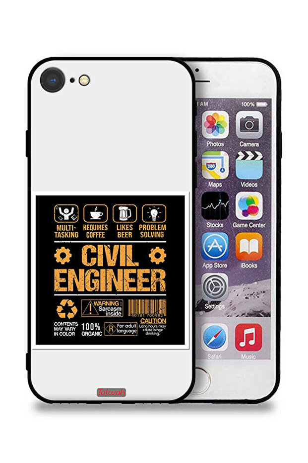 جراب حماية لجهاز Apple iPhone 8 - ملصق مهندس مدني