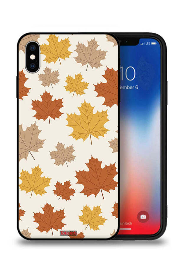 غطاء حماية لهاتف Apple iPhone XS Max بنقشة أوراق الخريف