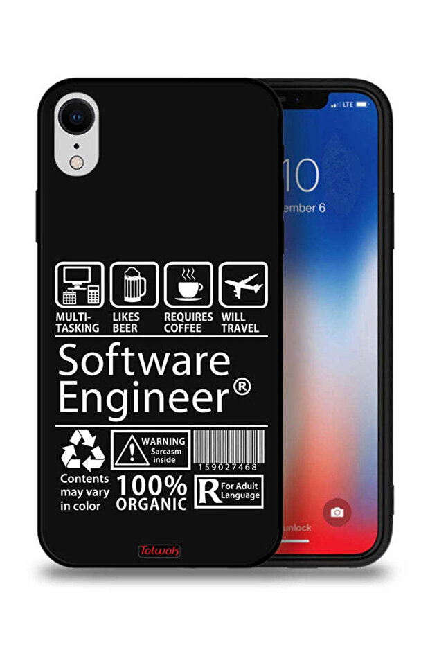 جراب حماية لجهاز Apple iPhone XR، ملصق مهندس برمجيات