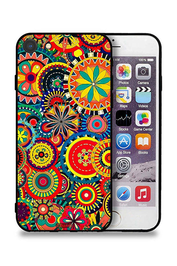 غطاء حماية لجهاز Apple iPhone 8 بنمط ماندالا ملون