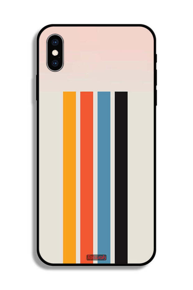 جراب حماية لجهاز Apple iPhone XS بنمط خطوط مستقيمة - 2