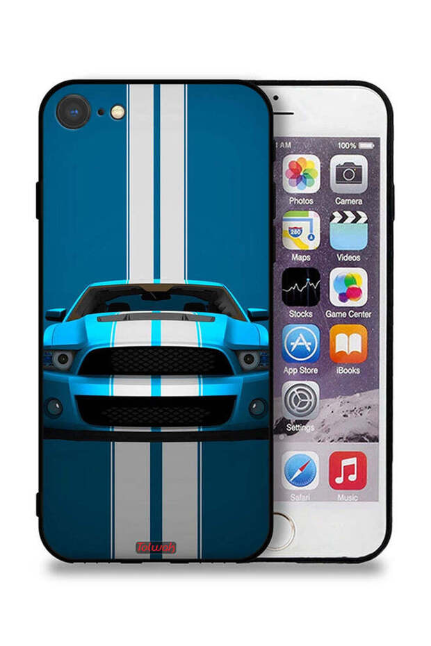 غطاء حماية لهاتف Apple iPhone 8 بتصميم سيارة فنية تجريدية