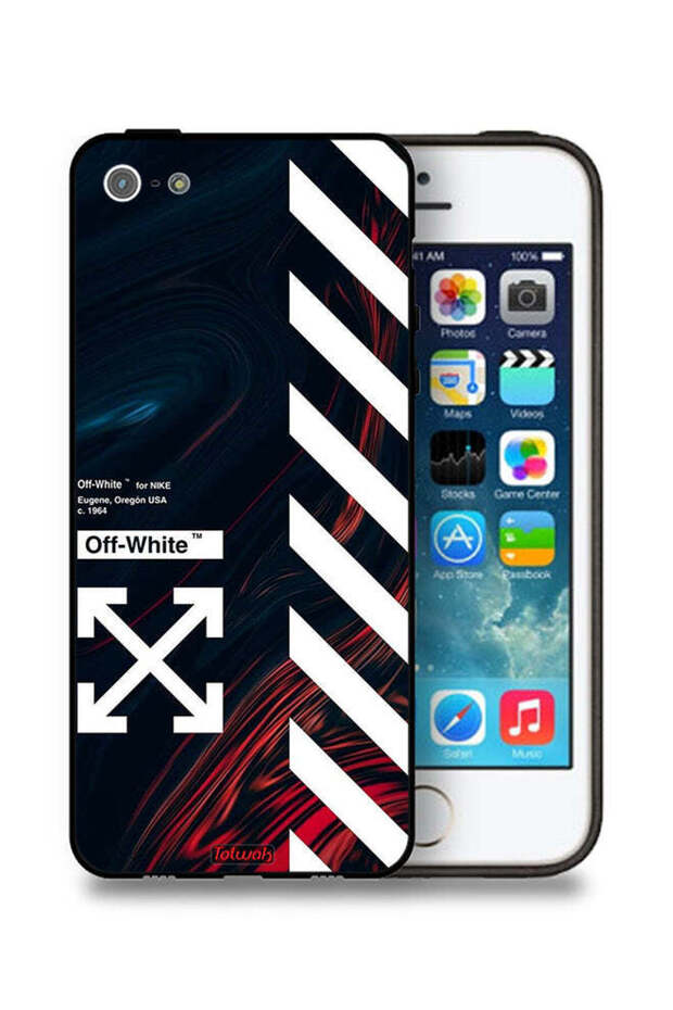 جراب حماية لجهاز Apple iPhone 5/5s/SE - ملصق أبيض فاتح