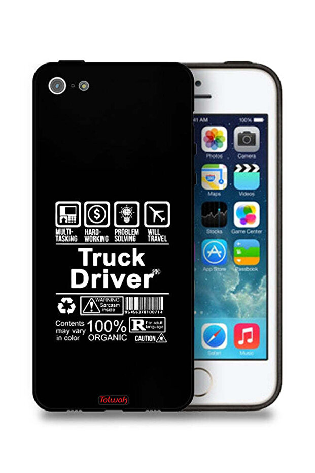 جراب حماية لجهاز Apple iPhone 5/5s/SE، ملصق سائق شاحنة