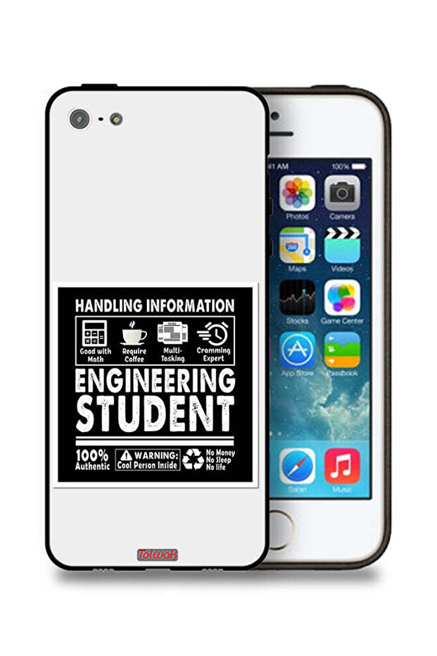 جراب حماية لجهاز Apple iPhone 5/5s/SE - ملصق طالب هندسة