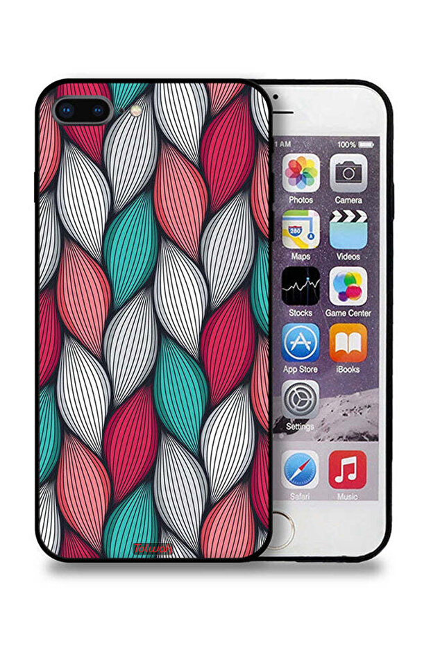 غطاء حماية بنقشة ريش لهاتف Apple iPhone 8 Plus - 1