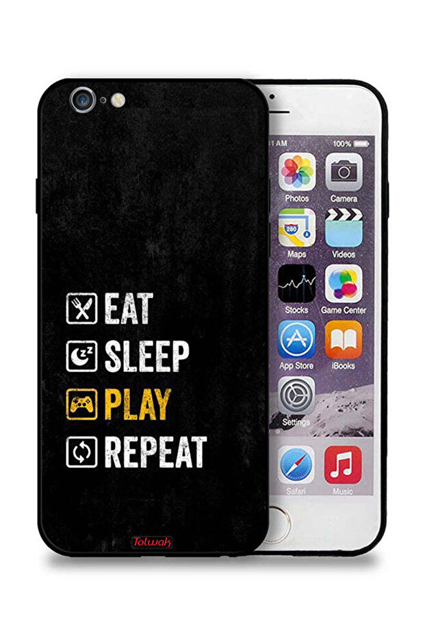 جراب حماية لجهاز Apple iPhone 6 Plus/6s Plus، تناول الطعام، النوم، اللعب، التكرار