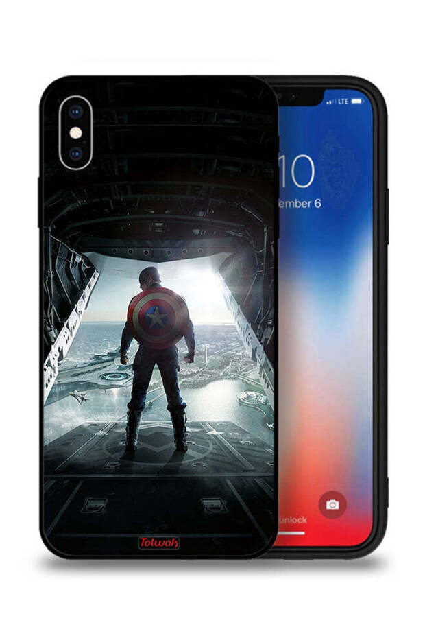 جراب حماية لهاتف Apple iPhone XS Max بتصميم صورة كابتن أمريكا