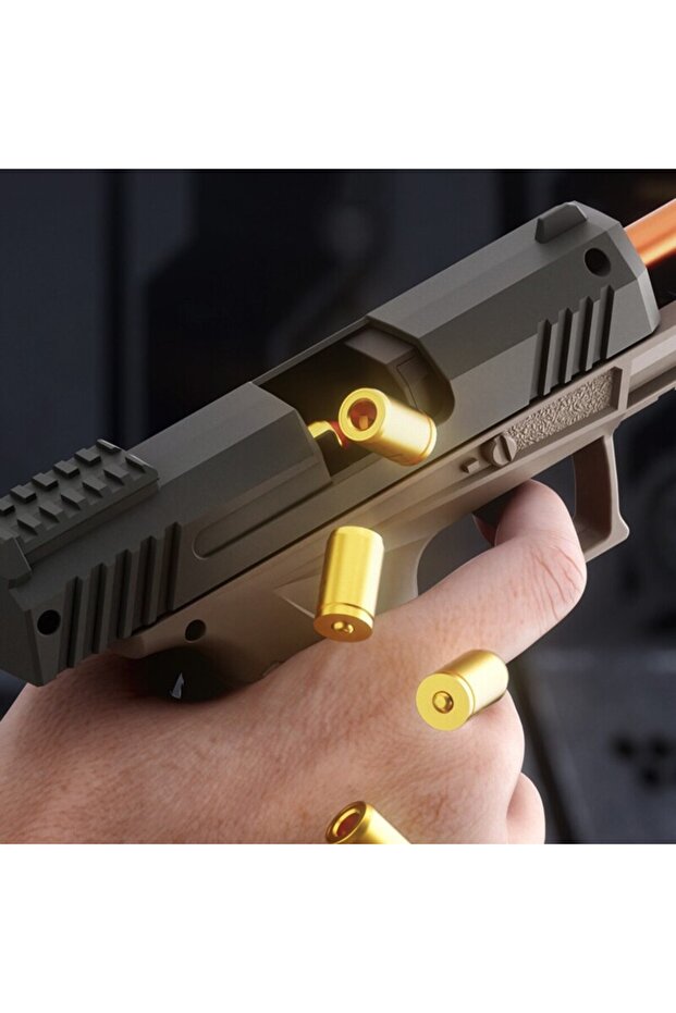 Toy Gun Self-Loading with 20 Soft Bullets Realistic Empty Case Ejection BlowBack - 3