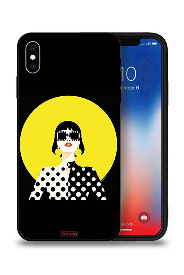 جراب حماية لجهاز Apple iPhone XS بتصميم فتاة أنيقة