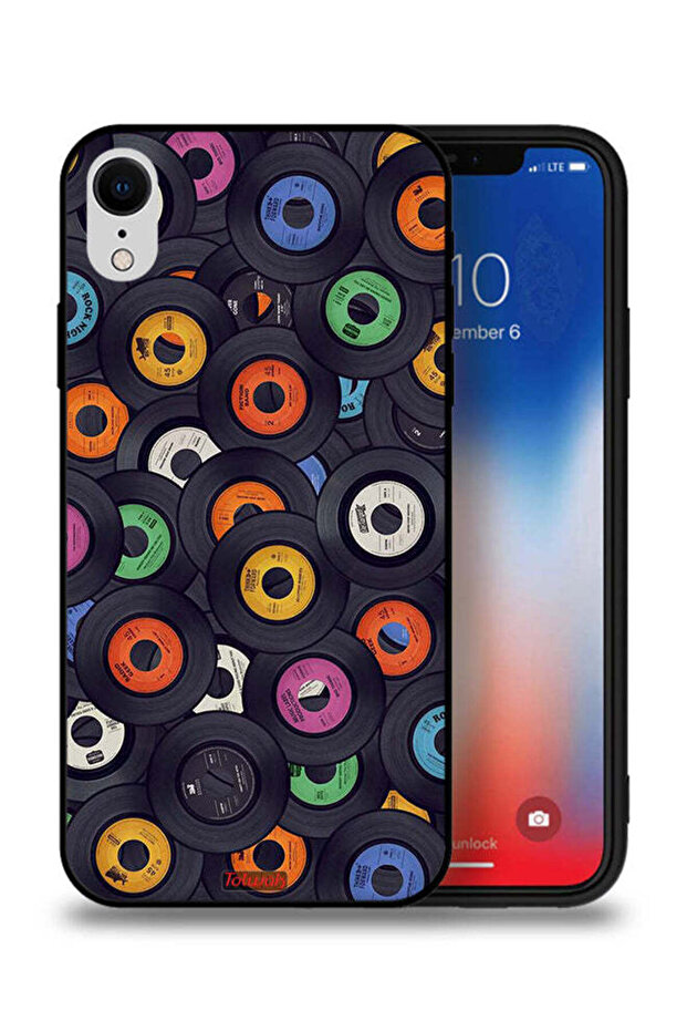 جراب حماية لجهاز Apple iPhone XR بنمط CDs - 1