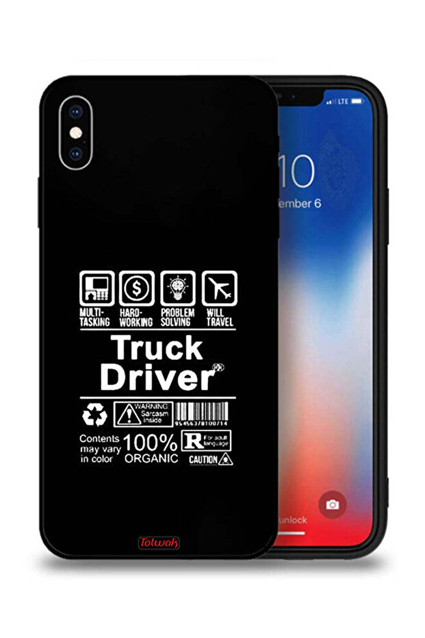 جراب حماية لجهاز iPhone XS Max من Apple، ملصق سائق شاحنة