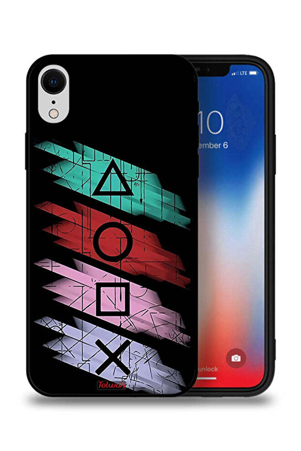 غطاء حماية لجهاز Apple iPhone XR بأيقونات لعبة Squid