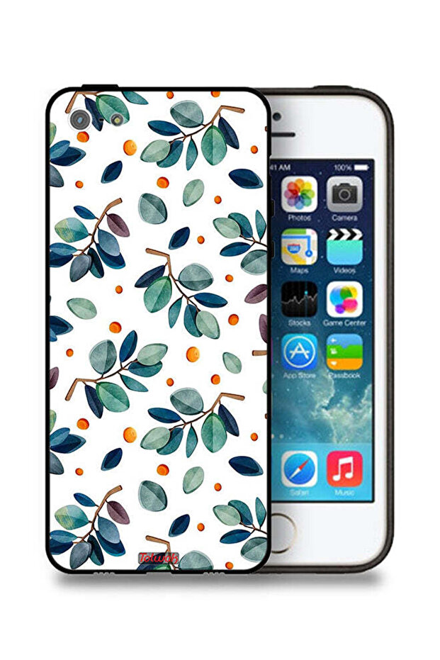 غطاء حماية لهاتف Apple iPhone 5/5s/SE بطبعة أوراق