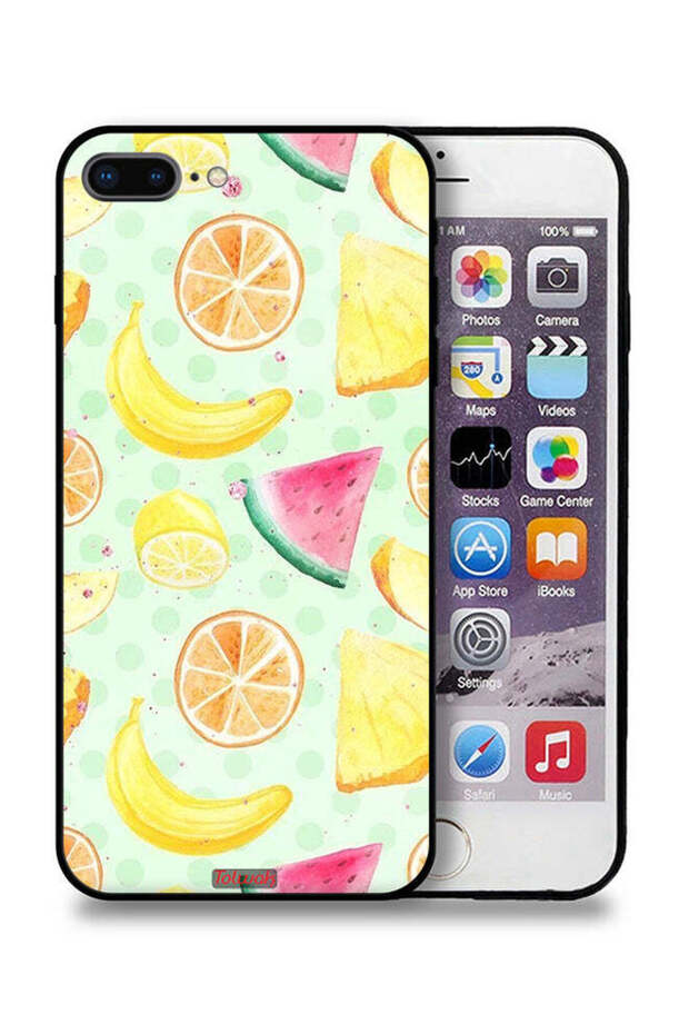 Apple iPhone 8 Plus Protective Case Fruits Watercolor Art