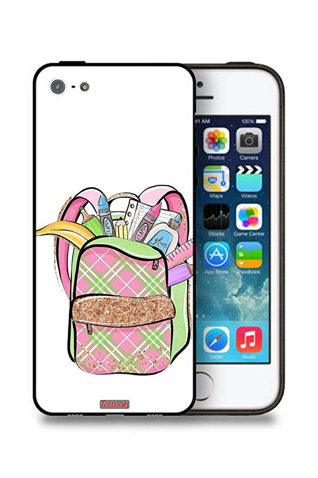 جراب حماية لهاتف Apple iPhone 5/5s/SE بتصميم حقيبة فتاة وحيد القرن