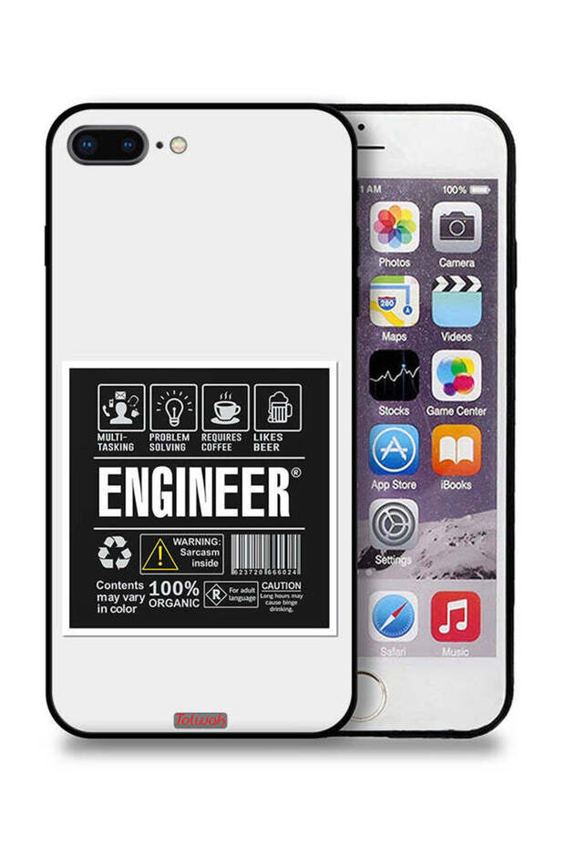 غطاء حماية لجهاز Apple iPhone 8 Plus - ملصق مهندس - 1