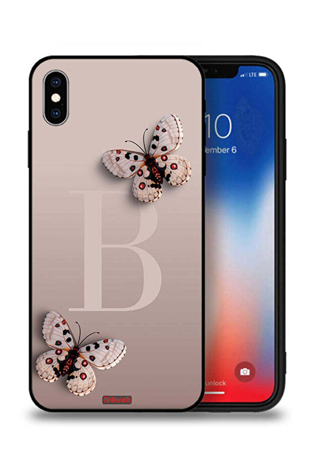غطاء حماية لجهاز Apple iPhone XS Max بنقشة الفراشات