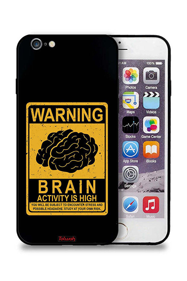 جراب حماية لجهاز Apple iPhone 6 Plus/6s Plus تحذير: نشاط الدماغ مرتفع