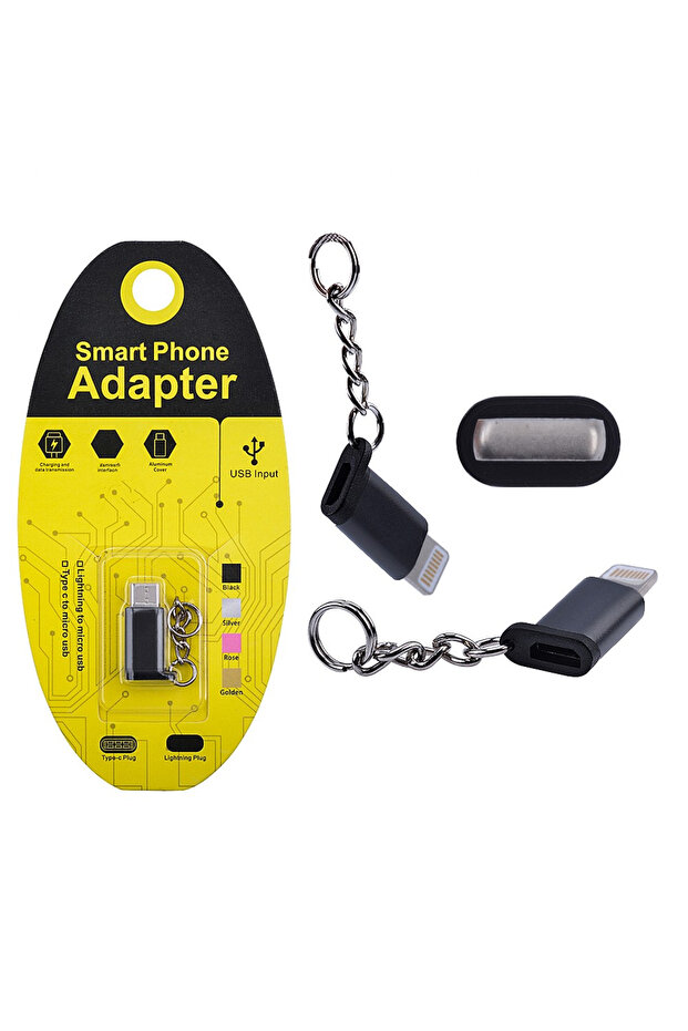 Ligtining Converter Micro USB Adapter Converter Converter Header Keychain-(5775)