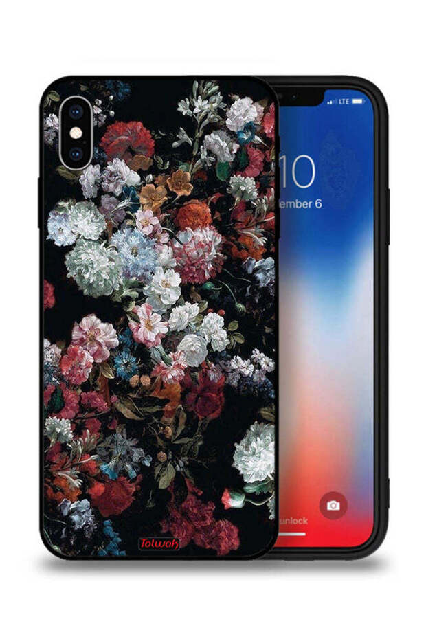 غطاء حماية لجهاز Apple iPhone XS Max بنقشة ورود عتيقة