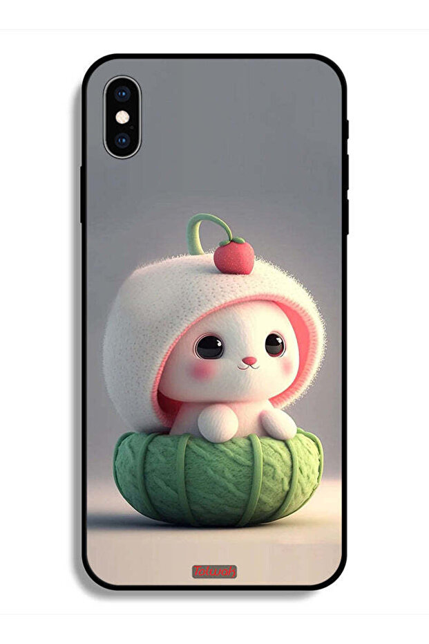 جراب واقٍ لهاتف Apple iPhone X على شكل أرنب صغير لطيف