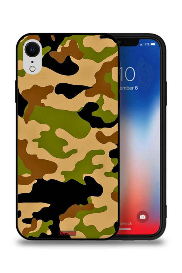 جراب حماية لهاتف Apple iPhone XR بنمط رقمي تجريدي مموه