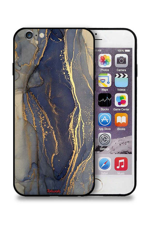 غطاء حماية لامع بنقشة رخامية لهاتف Apple iPhone 6 Plus/6s Plus