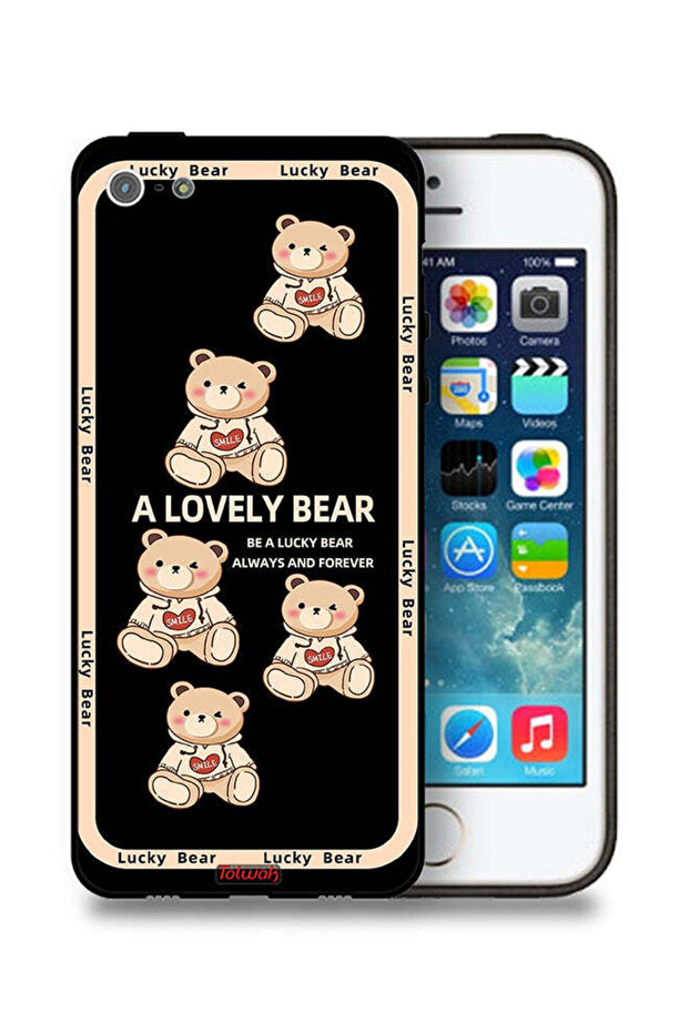 غطاء حماية لجهاز Apple iPhone 5/5s/SE بتصميم دب جميل