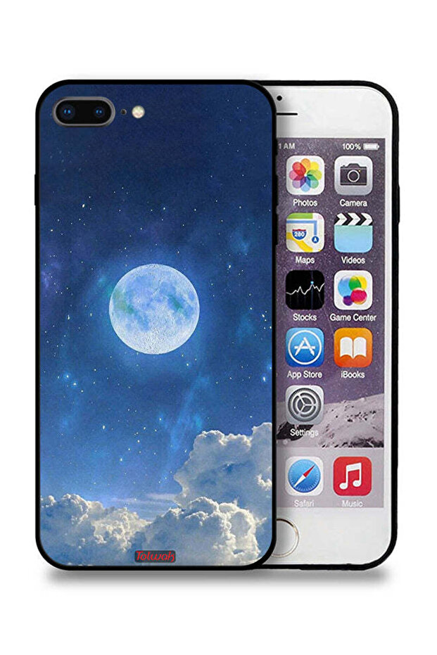 غطاء حماية لجهاز Apple iPhone 8 Plus بتصميم غيوم القمر - 1