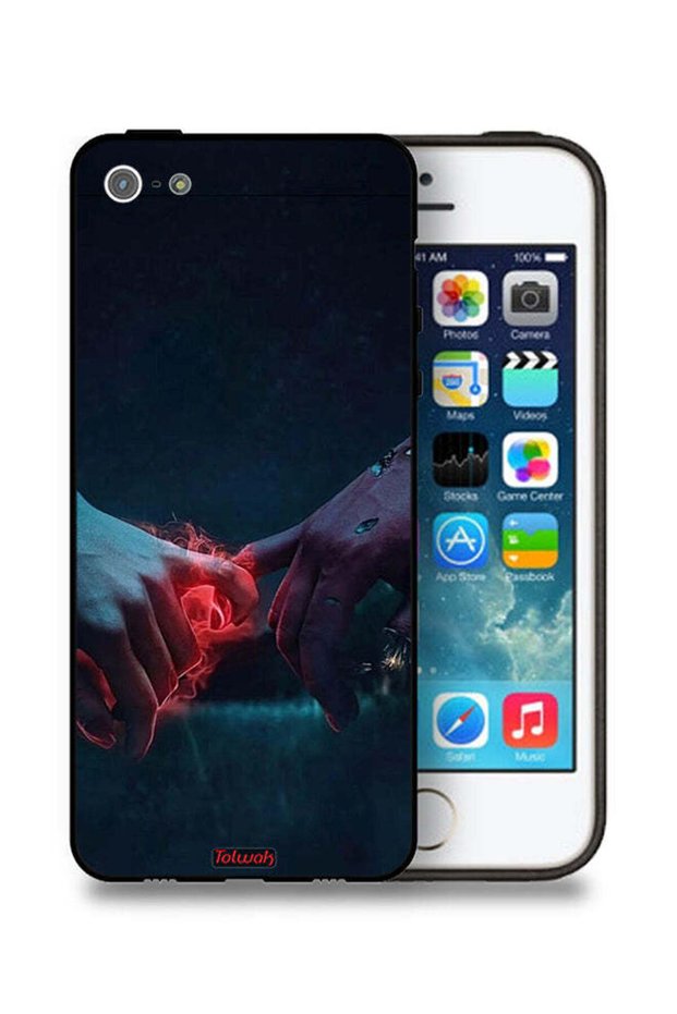 غطاء حماية لجهاز Apple iPhone 5/5s/SE برسومات "أيدي محترقة"