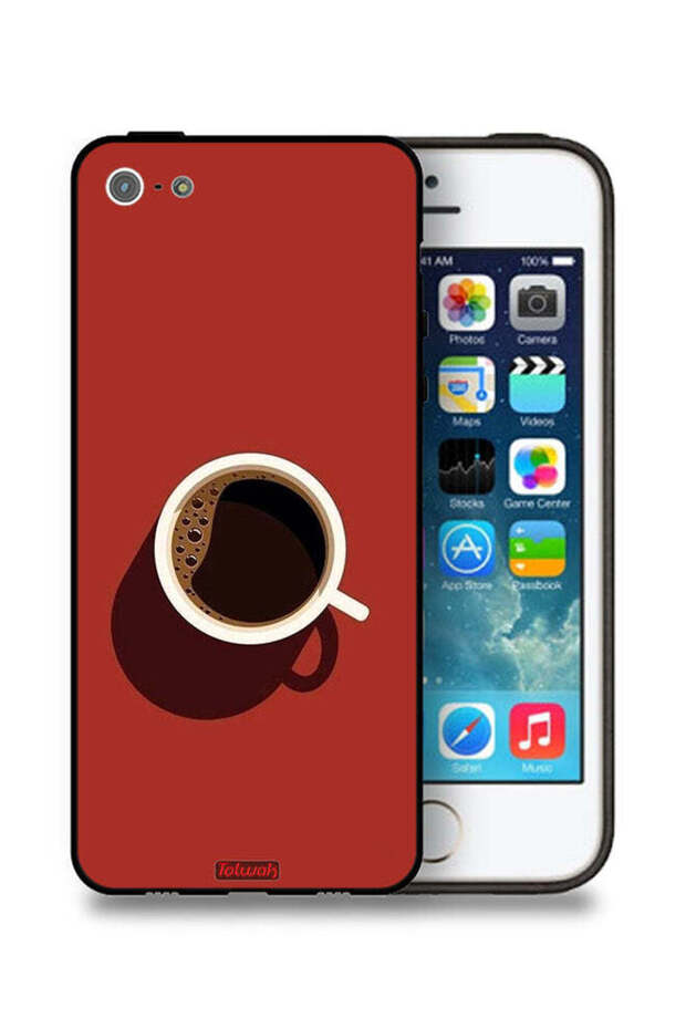 غطاء حماية لجهاز Apple iPhone 5/5s/SE بتصميم فنجان قهوة