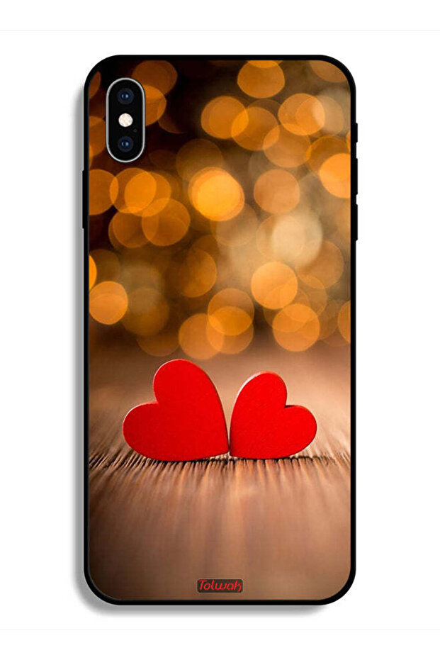 Protective Case For Apple iPhone X Two Beautiful Hearts